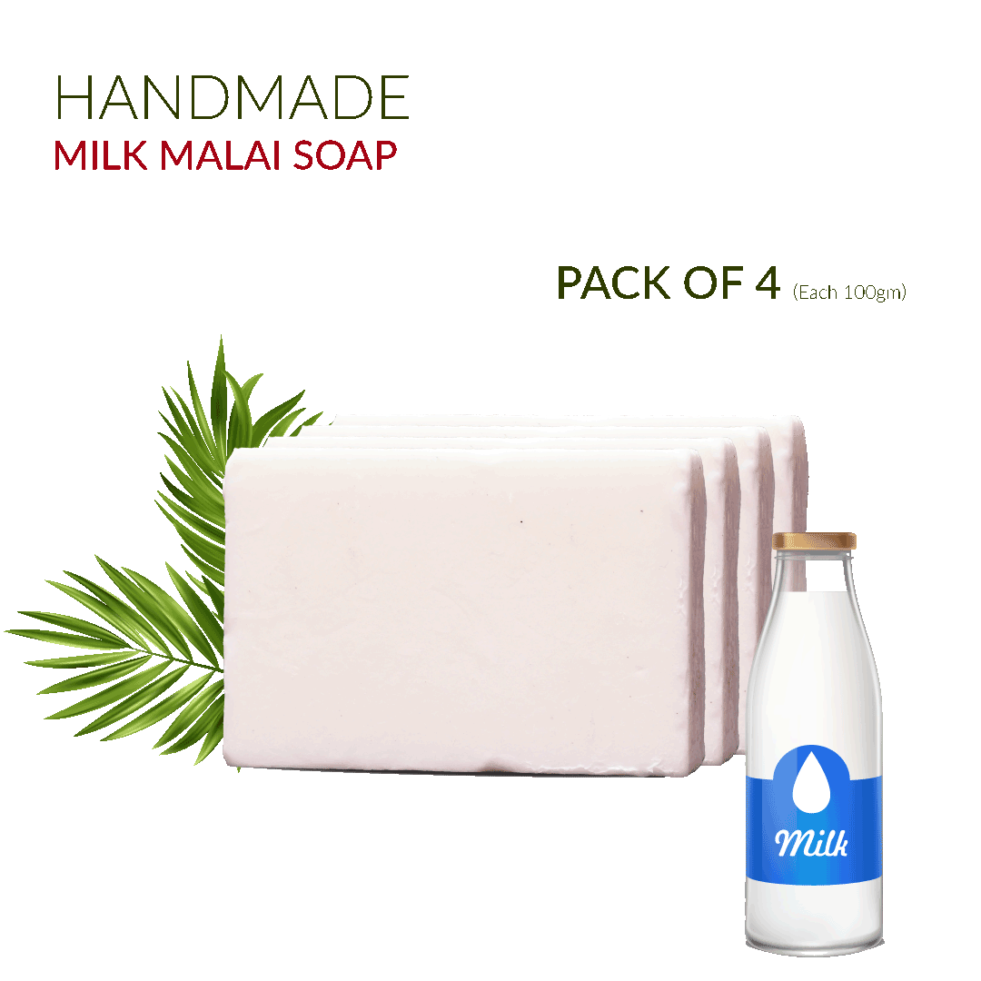 Natural Hand Made Luxury Soap with Milk & Malai | Organic Soap | 100gm