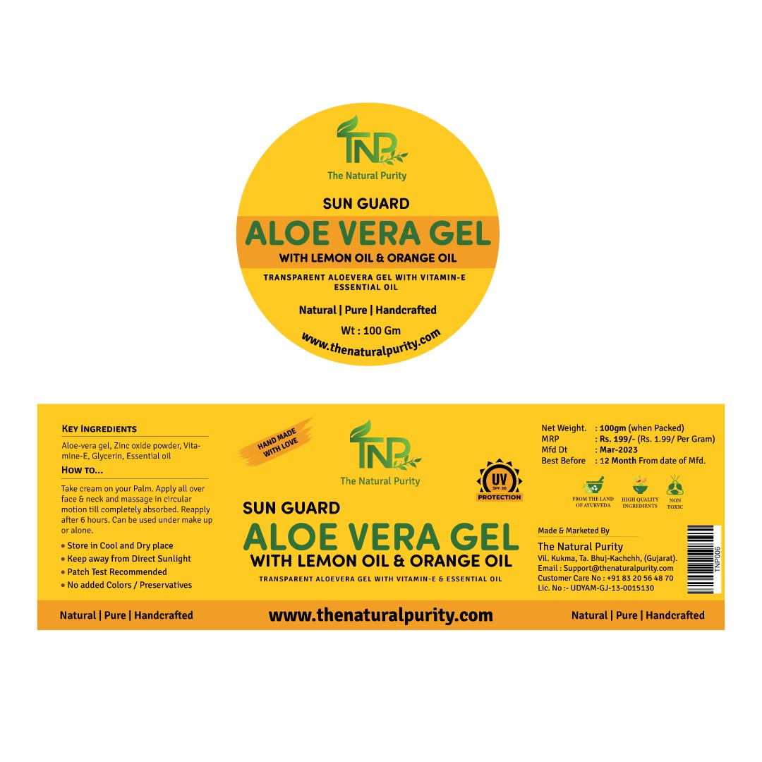 Sun Guard Aloe Vera Gel with Lemon Peel Oil And Orange Peel Oil | 100GM