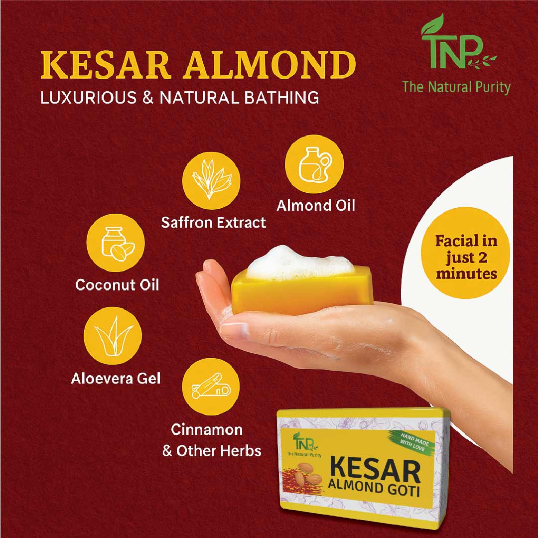 Kesar Almond Goti | Instant Glow Face Soap (25g) | for Men and Woman