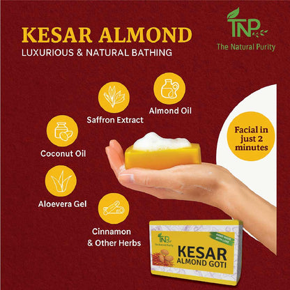 Kesar Almond Goti | Instant Glow Face Soap (25g) | for Men and Woman