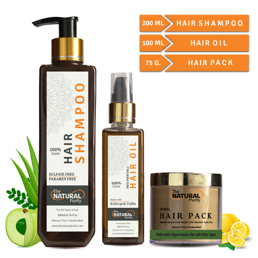 Herbal Anti Hair Fall Kit | Hair Cleanser | Hair OIL | Powder base Hair Pack