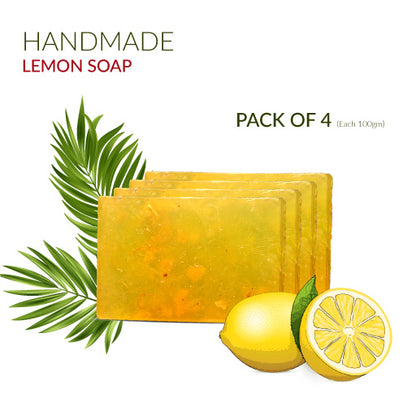 Hand made Lemon Turmeric Soap with Lemon Pulp | Organic Soap | 100gm