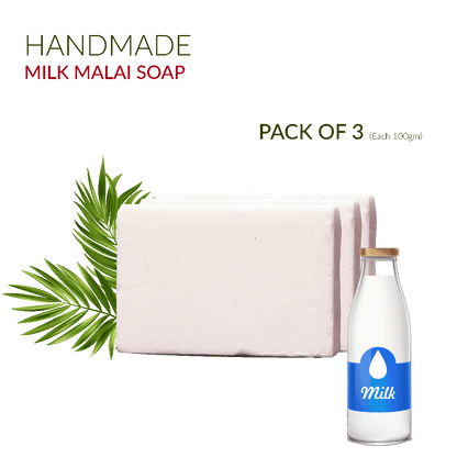 Natural Hand Made Luxury Soap with Milk & Malai | Organic Soap | 100gm