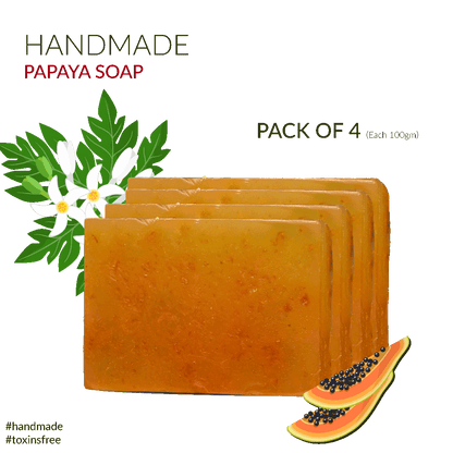 Natural Papaya Soap With Fresh Papaya Pulp | HandMade | Organic Soap | 100gm
